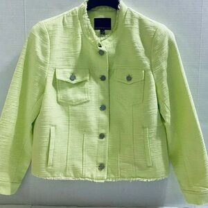 Banana Republic Raw Hem Jacket Citron size 16  NWT